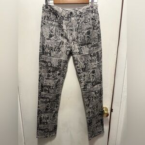 Hurley Grey Pants with Black Graphic Print